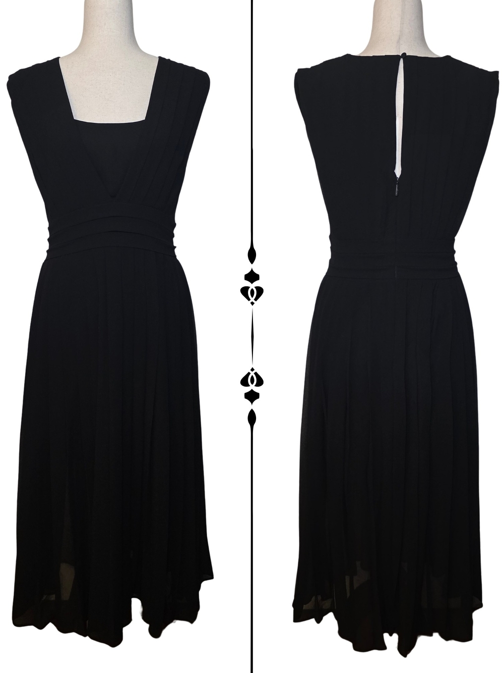 Karl Lagerfeld Paris Black Sleeveless Long Formal Dress